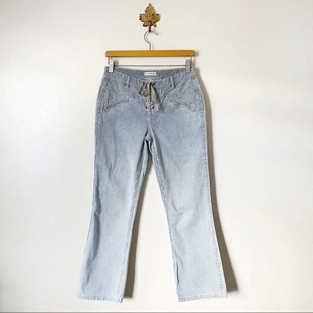 Ulla Johnson Pin Striped Flare ankle jeans size 2 preowned - Picture 2 of 8
